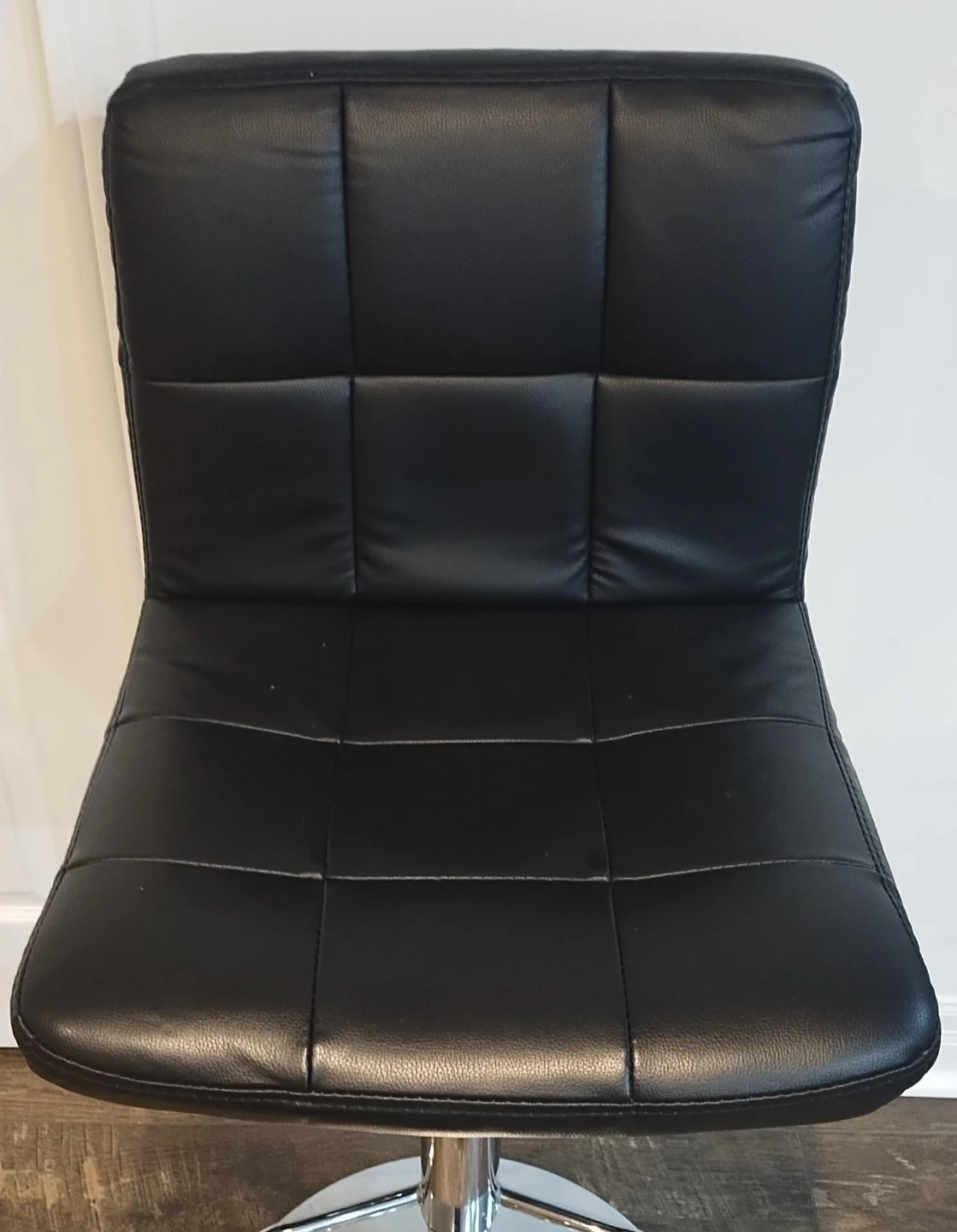 Black Faux Leather Bar Stool