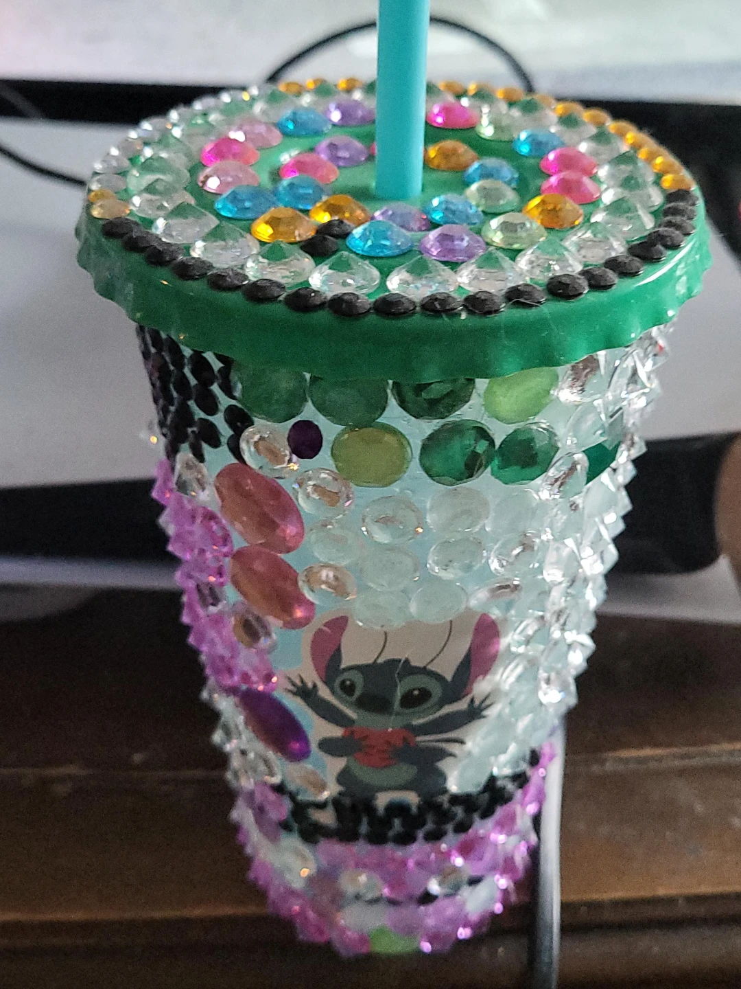 Custom Stitch Tumbler with Rhinestones