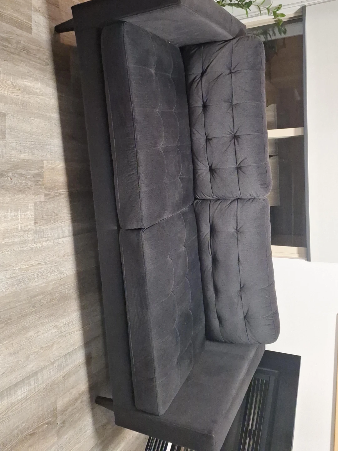 Dark Grey Tufted Sofa