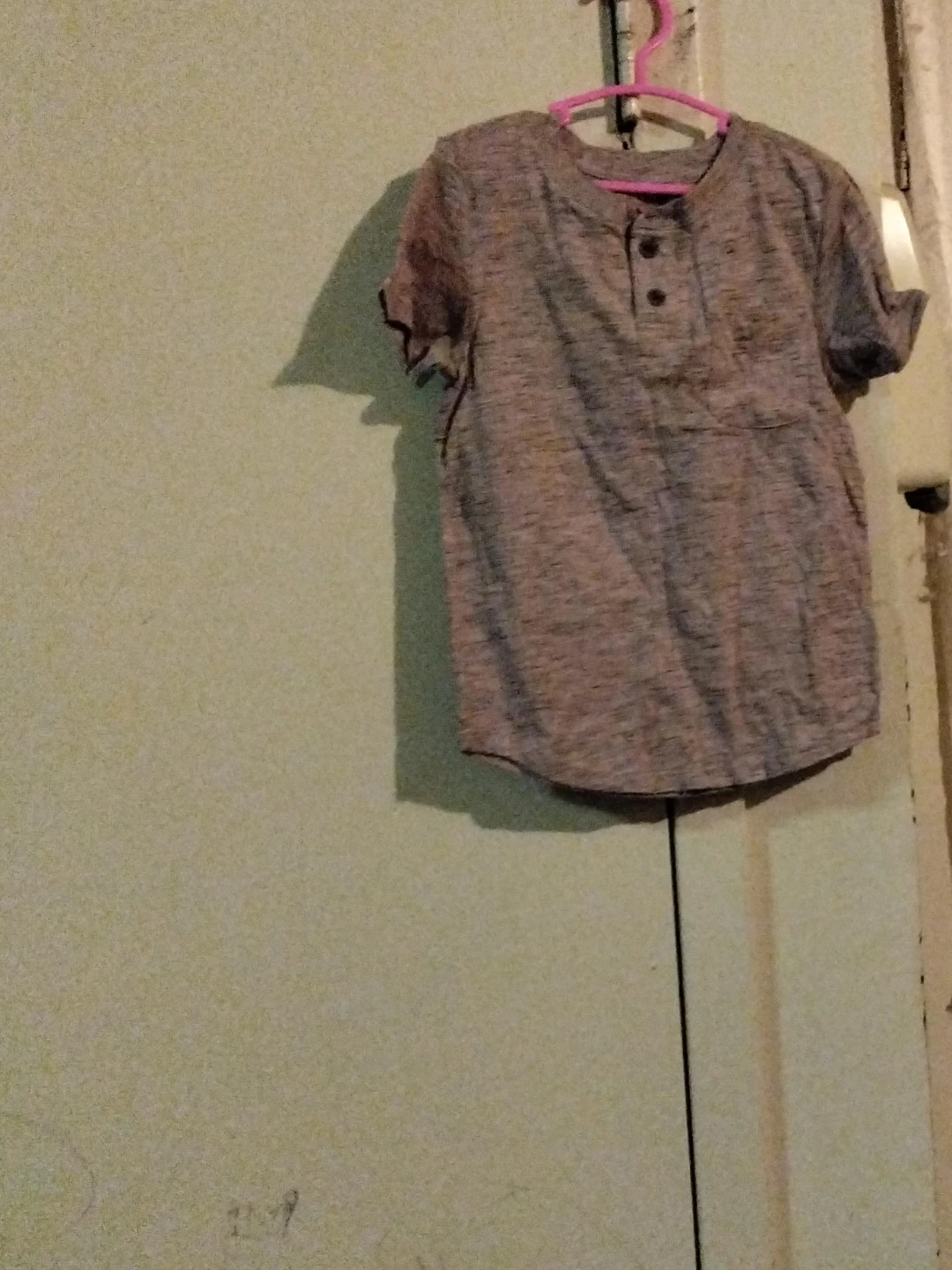 Toddler Boys Grey Marled Henley Shirt