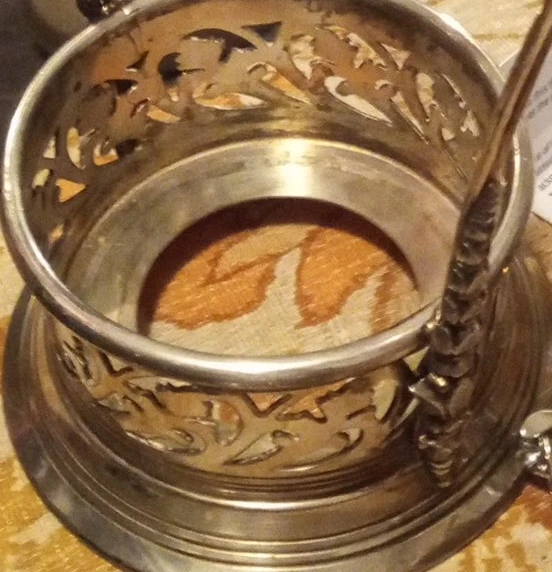 Vintage Metal Cup Holder with Handle