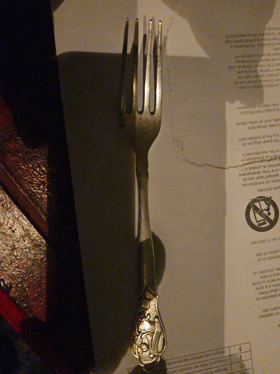 Vintage Silver-Tone Fork with Decorative Handle