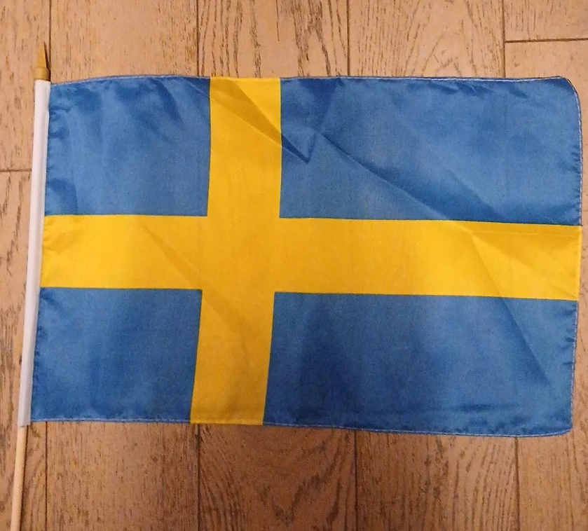 Sweden Flag on Wooden Stick