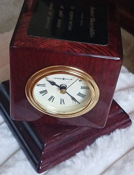 Howard Miller Wood Desk Clock with Thermometer and Hygrometer