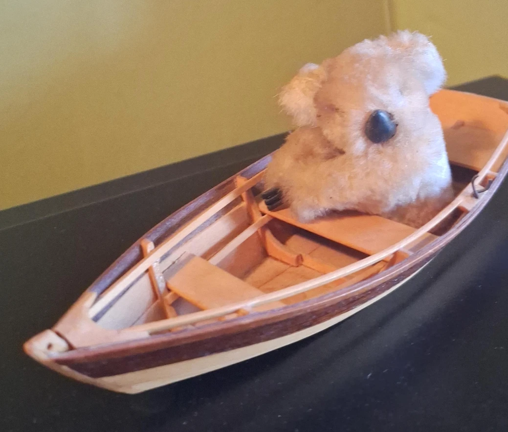 Wooden Boat with Plush Koala Figurine