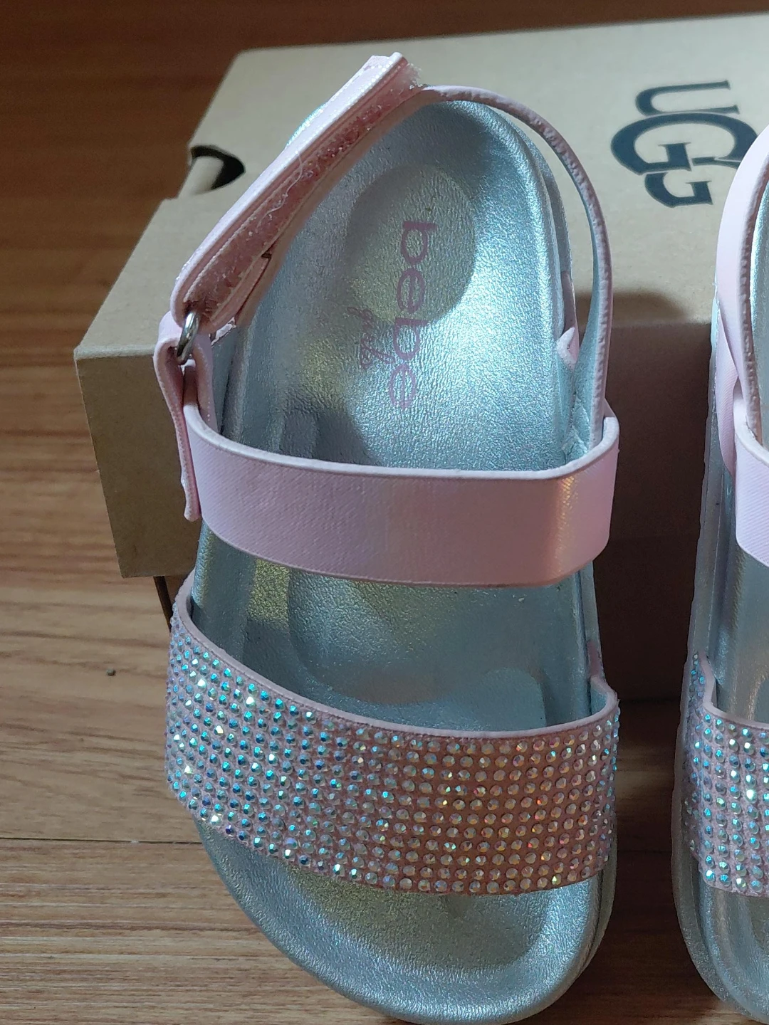 Bebe Girls Pink Embellished Sandals Size 1