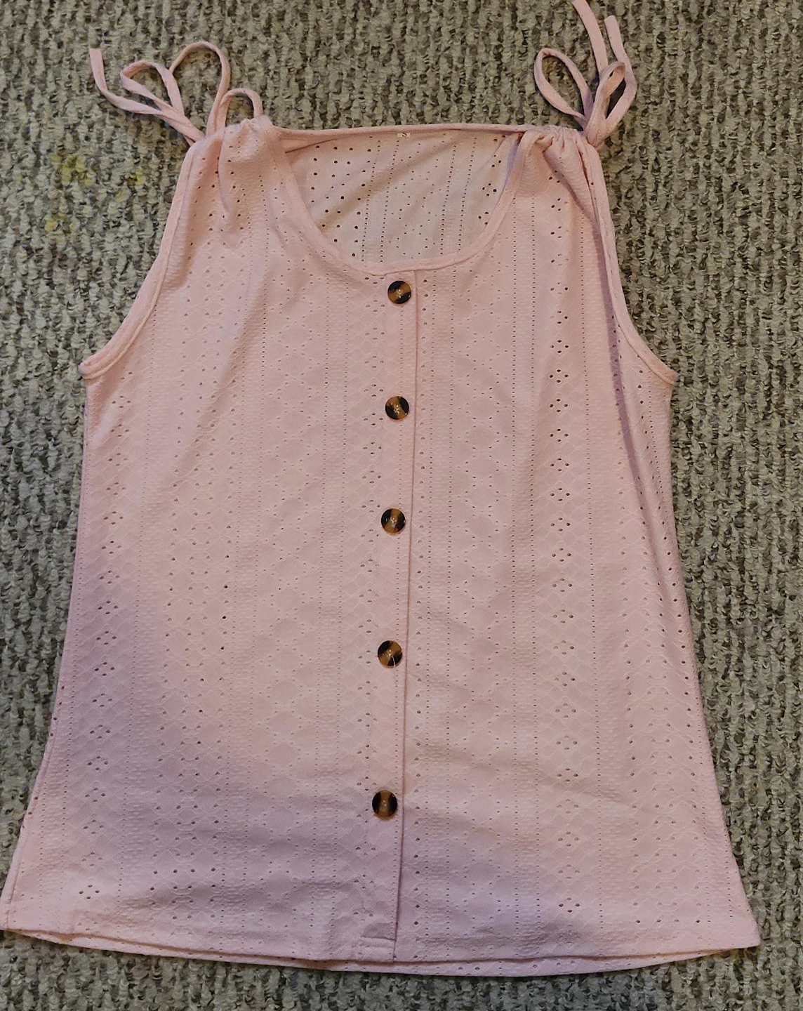 Pink Eyelet Tank Top