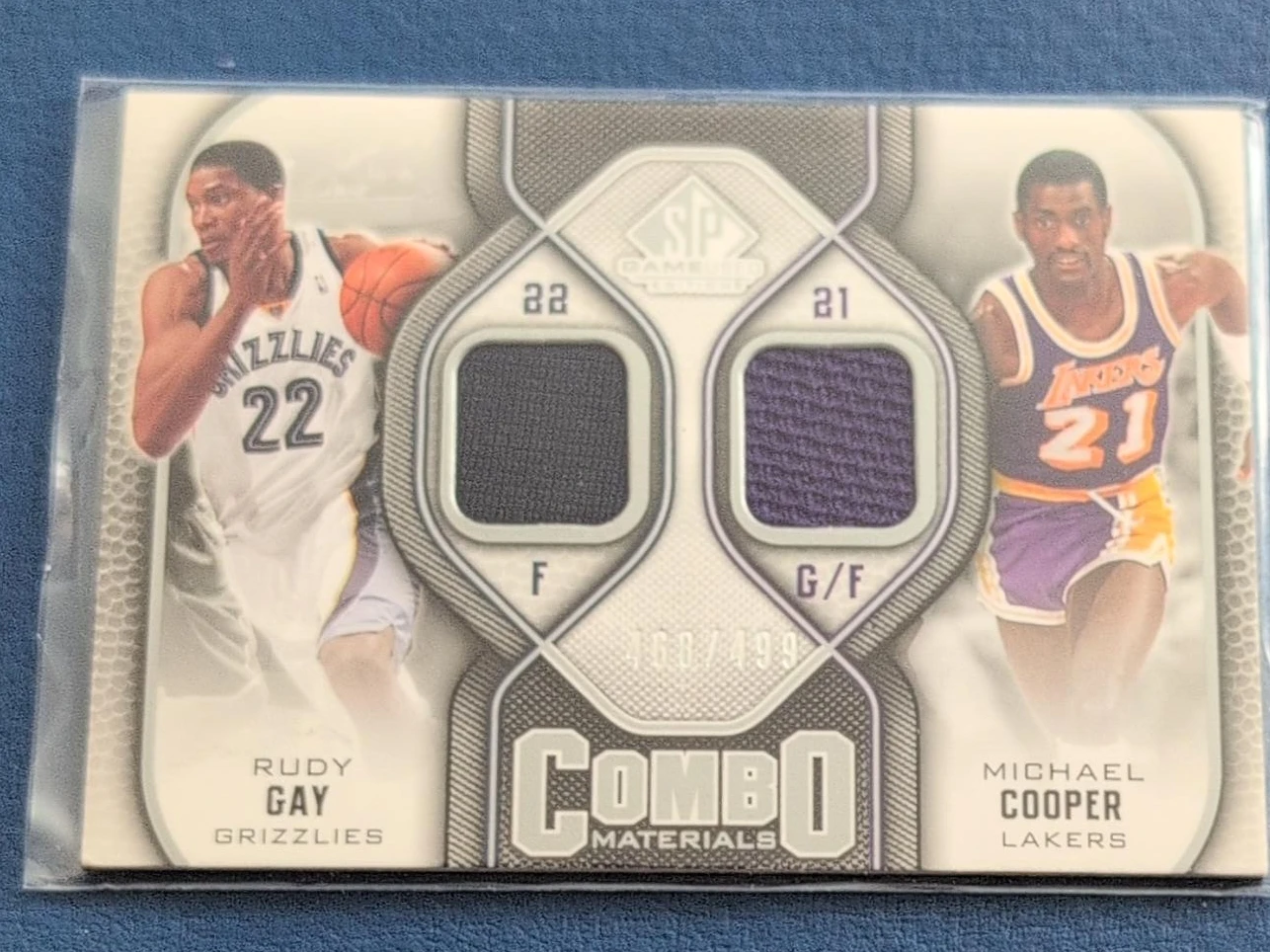 Rudy Gay & Michael Cooper "Combo Materials" Dual Patch Card