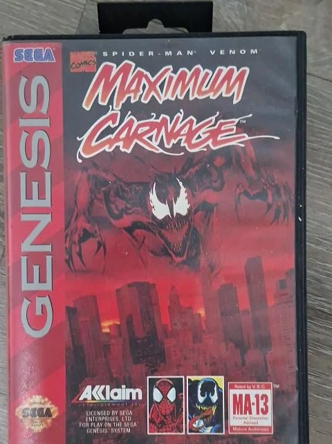 Sega Genesis Spider-Man & Venom Maximum Carnage Game