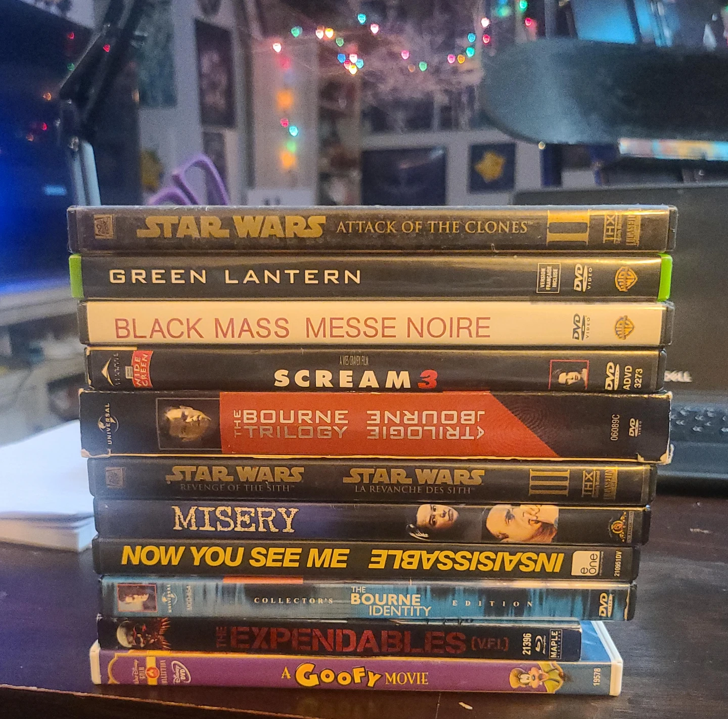 Bundle of 10 DVDs including Star Wars, Scream 3, and more
