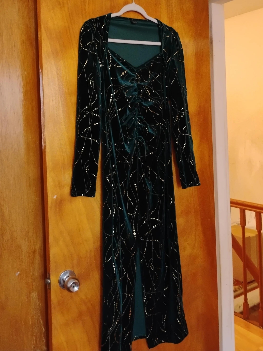 Velvet Print Maxi Dress