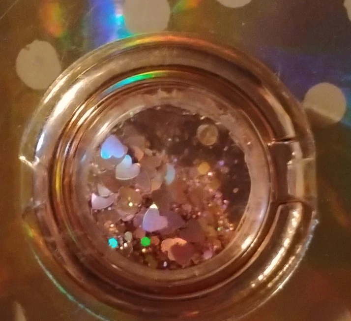 Rose Gold Glitter Heart Charm