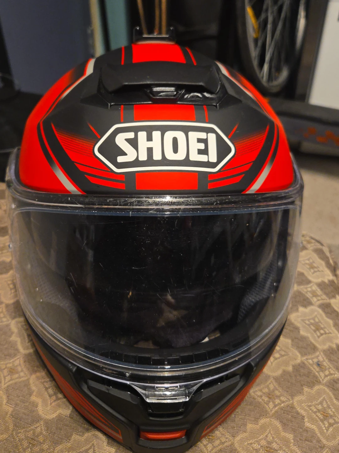 Shoei Motorcycle Helmet - Red/Black