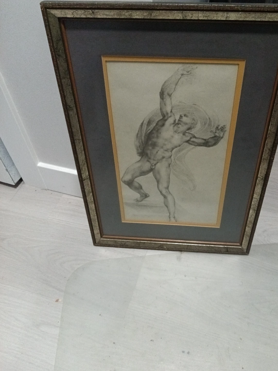 Framed Art Print - Male Figure Sketch