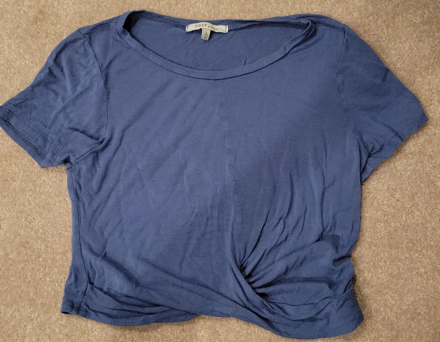 Cozy Casual Blue T-Shirt - Size L