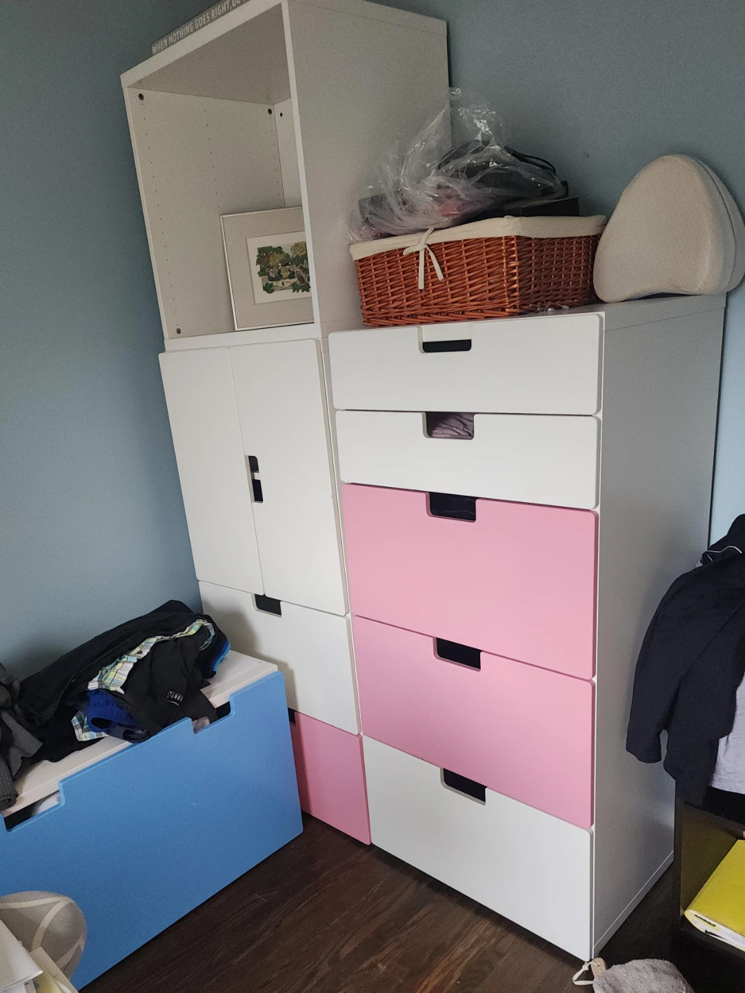 IKEA MALM 6-Drawer Dresser White with Pink Accents