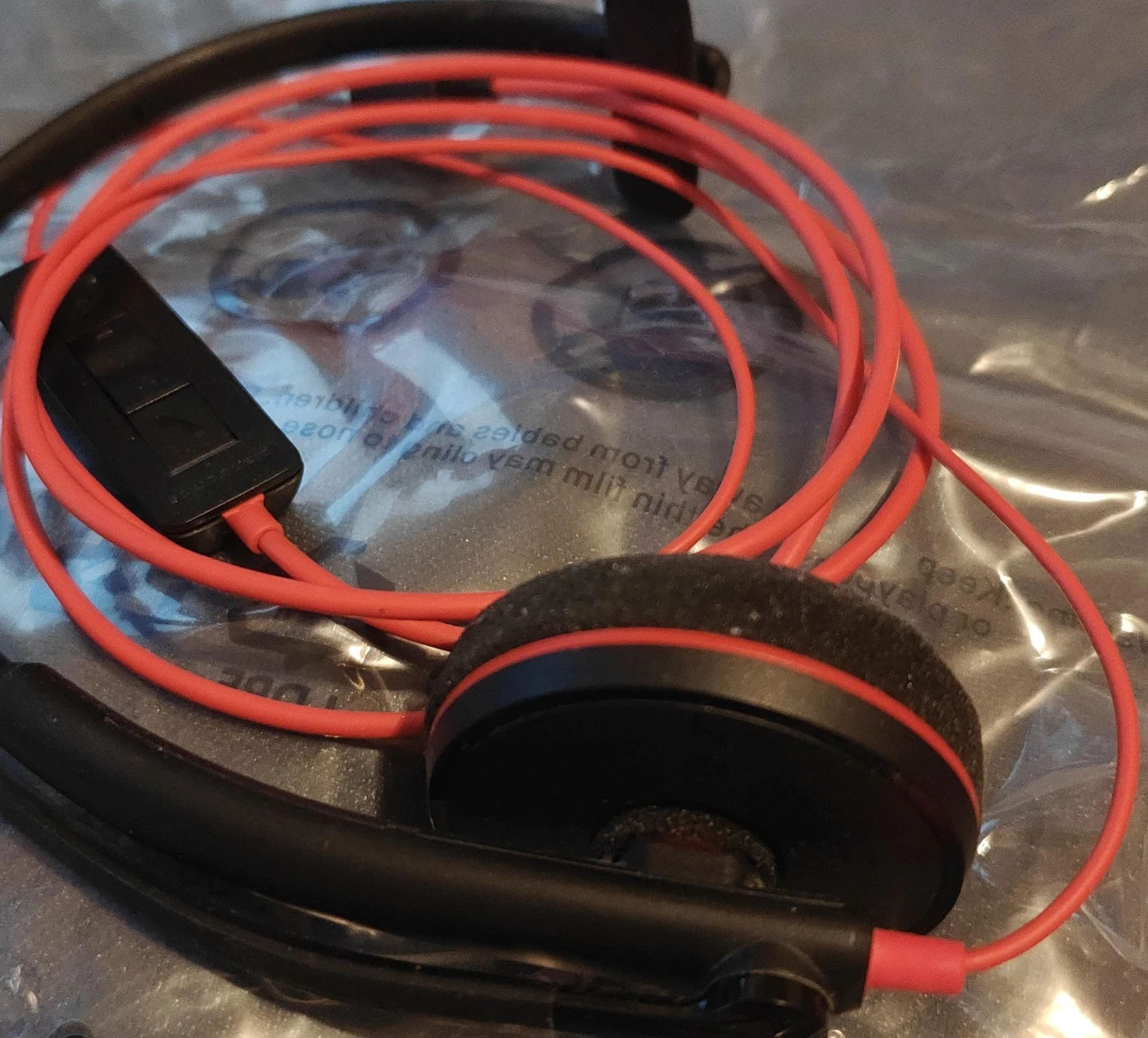 Red Wired Headset with Microphone