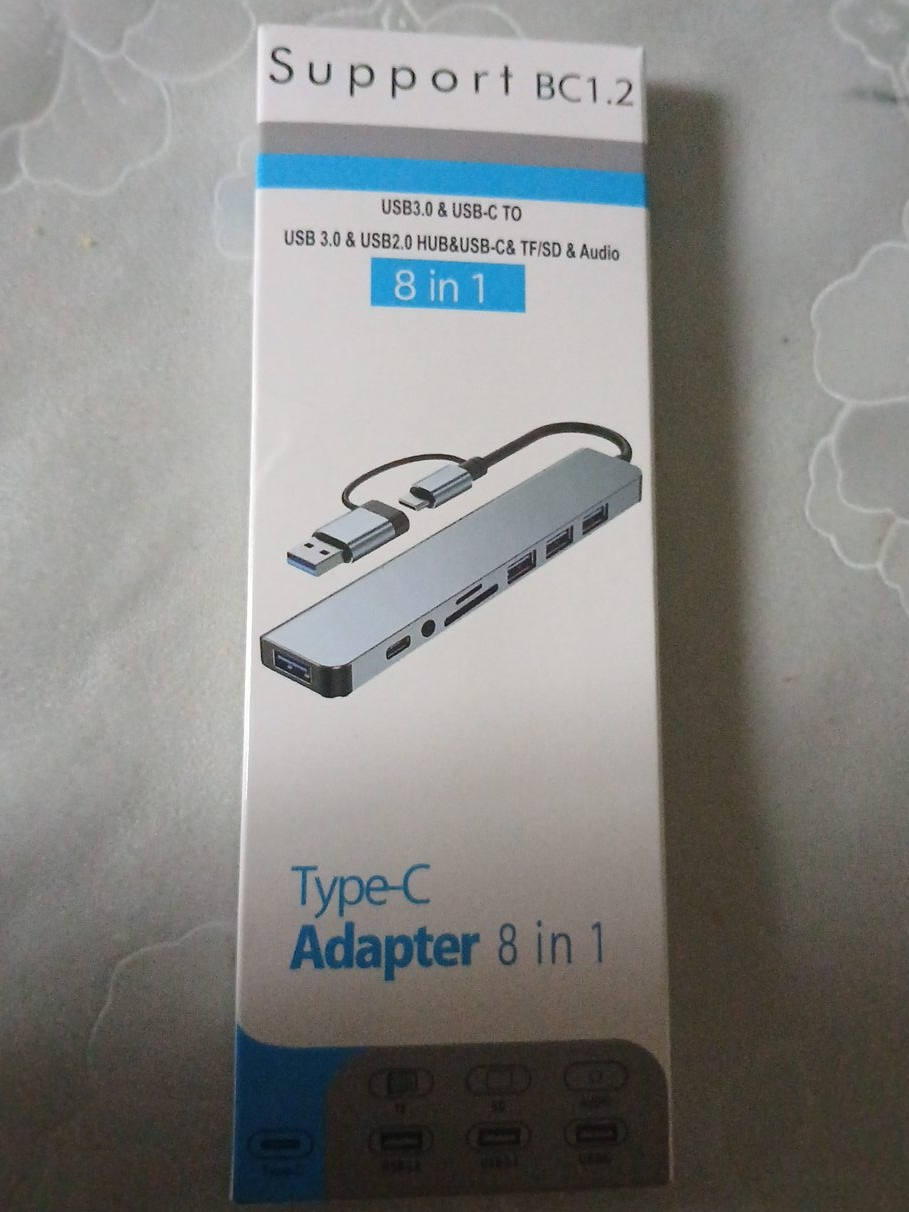 Type-C Adapter 8 in 1 USB Hub