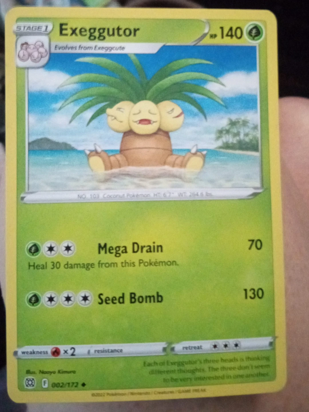 Pokemon Exeggutor Stage 1 Card