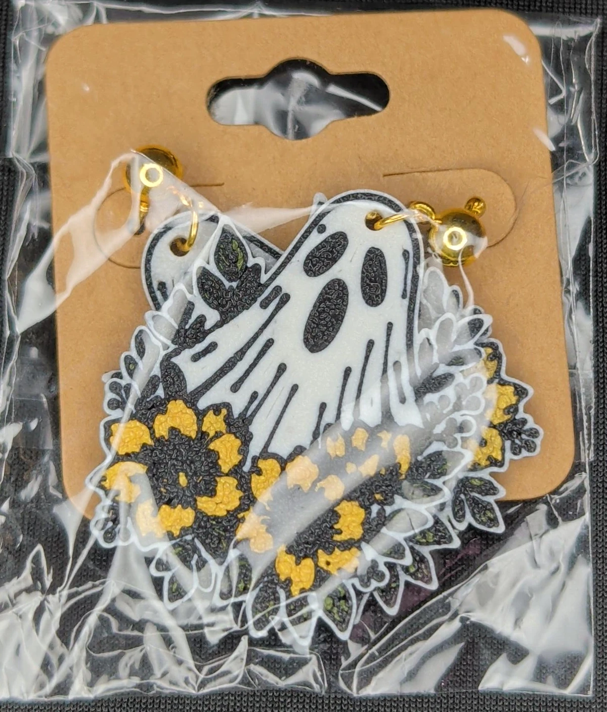 Halloween Ghost & Floral Earrings
