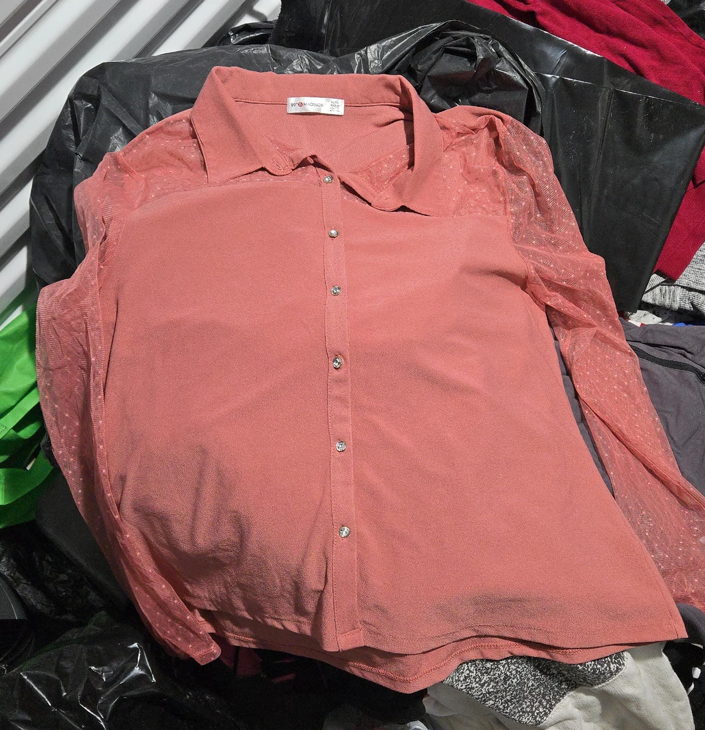 89th Madison Coral Blouse Size XL