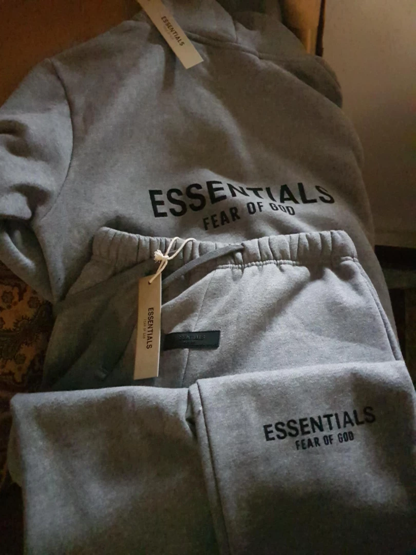 Essentials Fear of God Grey Hoodie and Sweatpants Set