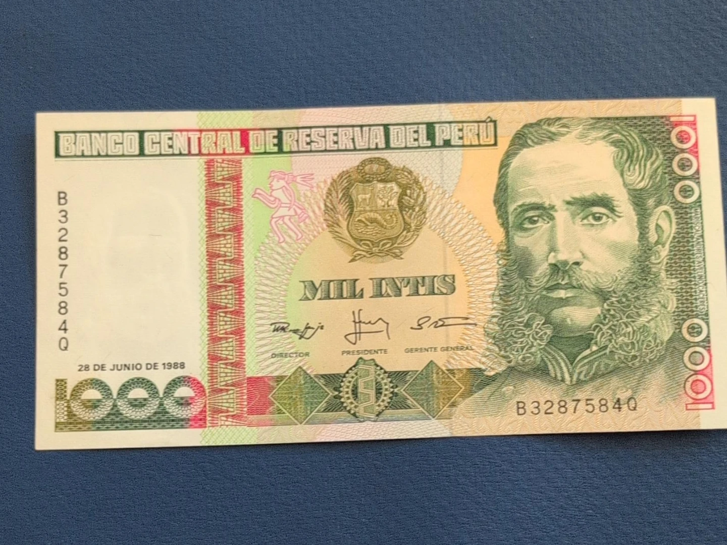 Peru 1000 Intis Banknote - 1988
