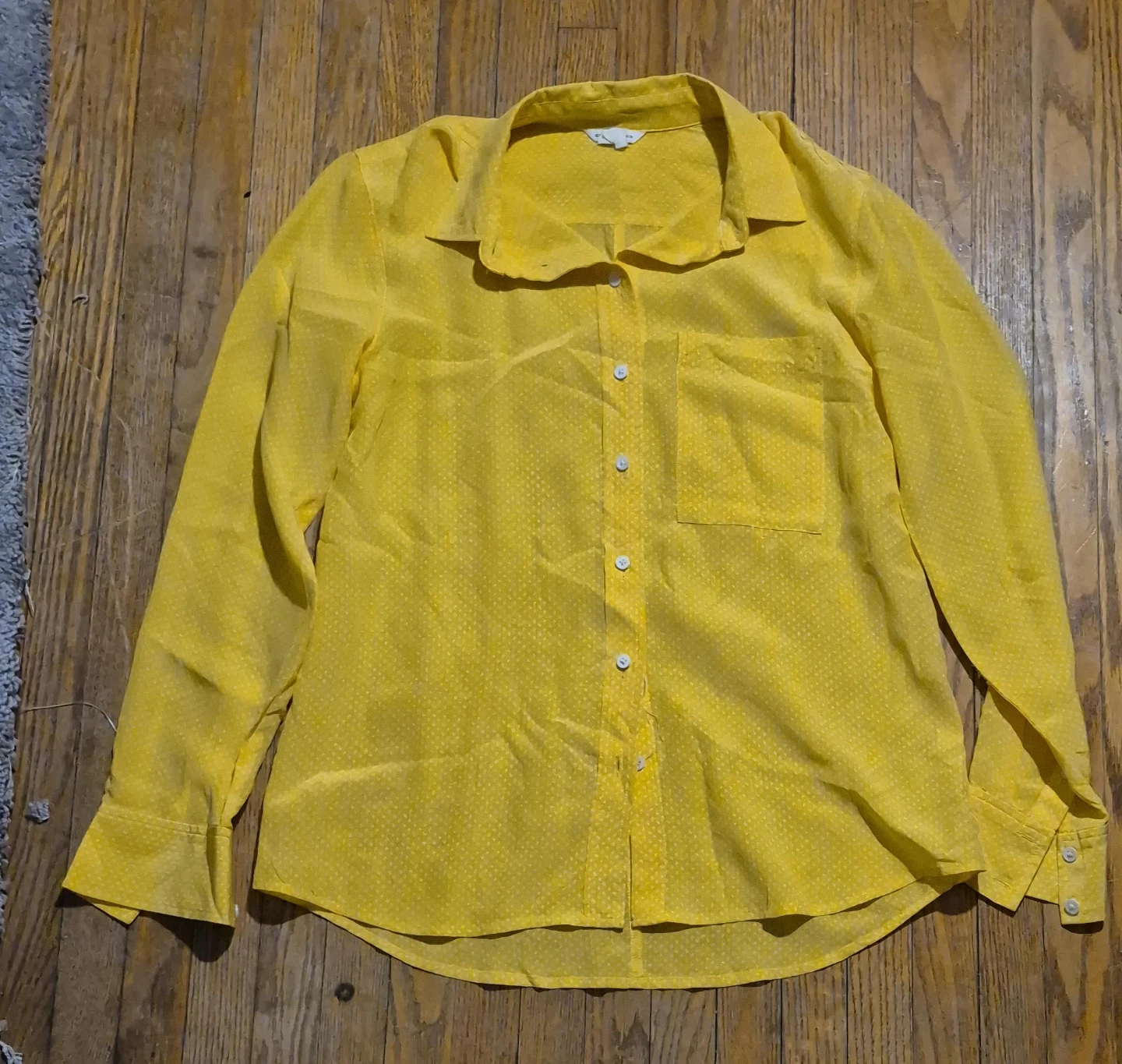 Club Monaco Yellow Patterned Button-Up Shirt