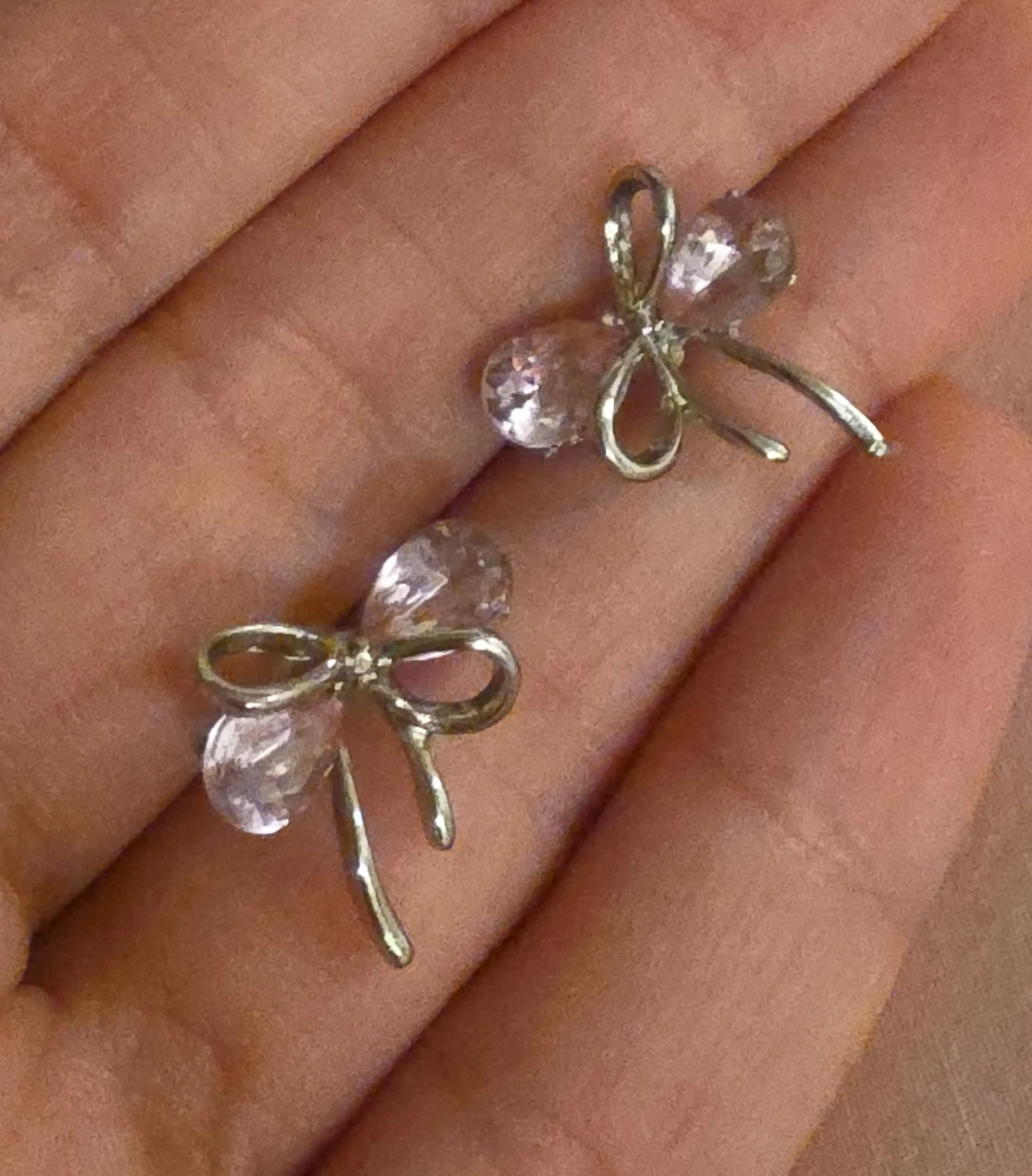 Pink Bow Earrings