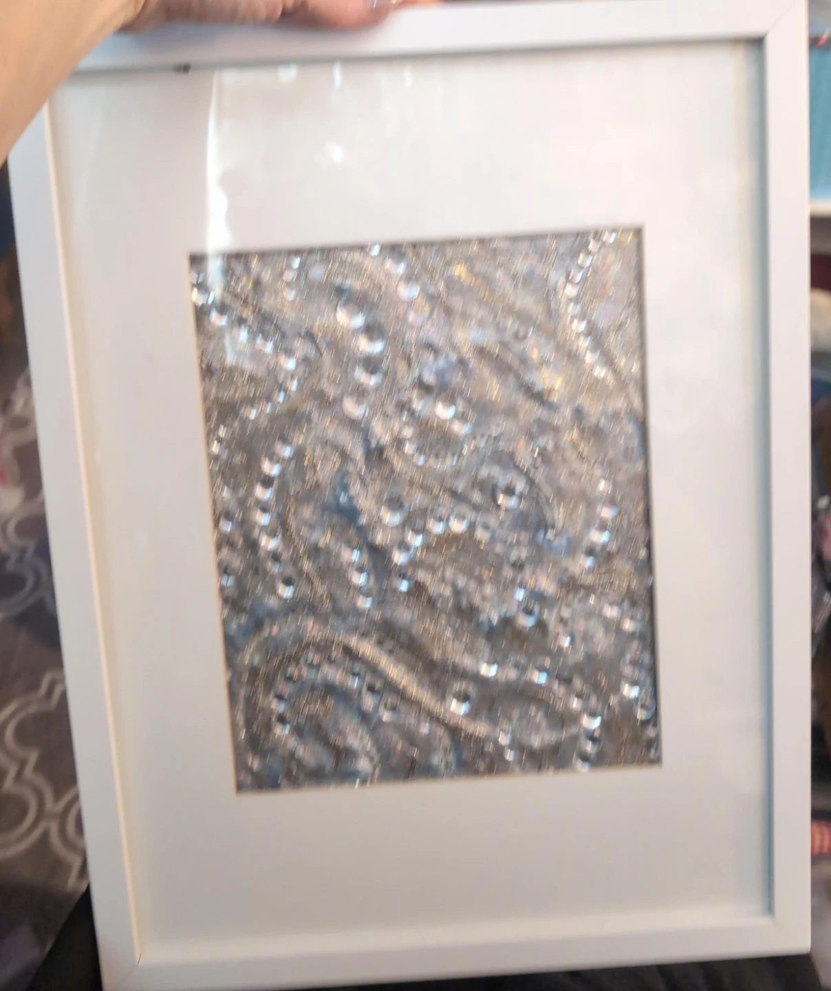 Framed Wall Art with Clear Gems