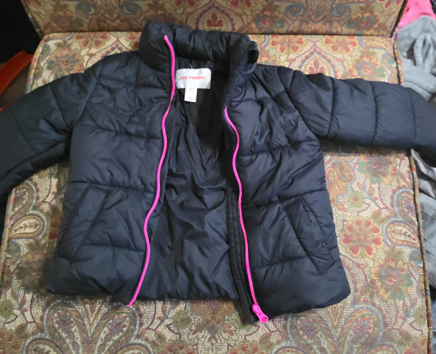 Joe Fresh Puffer Jacket with Pink Zipper