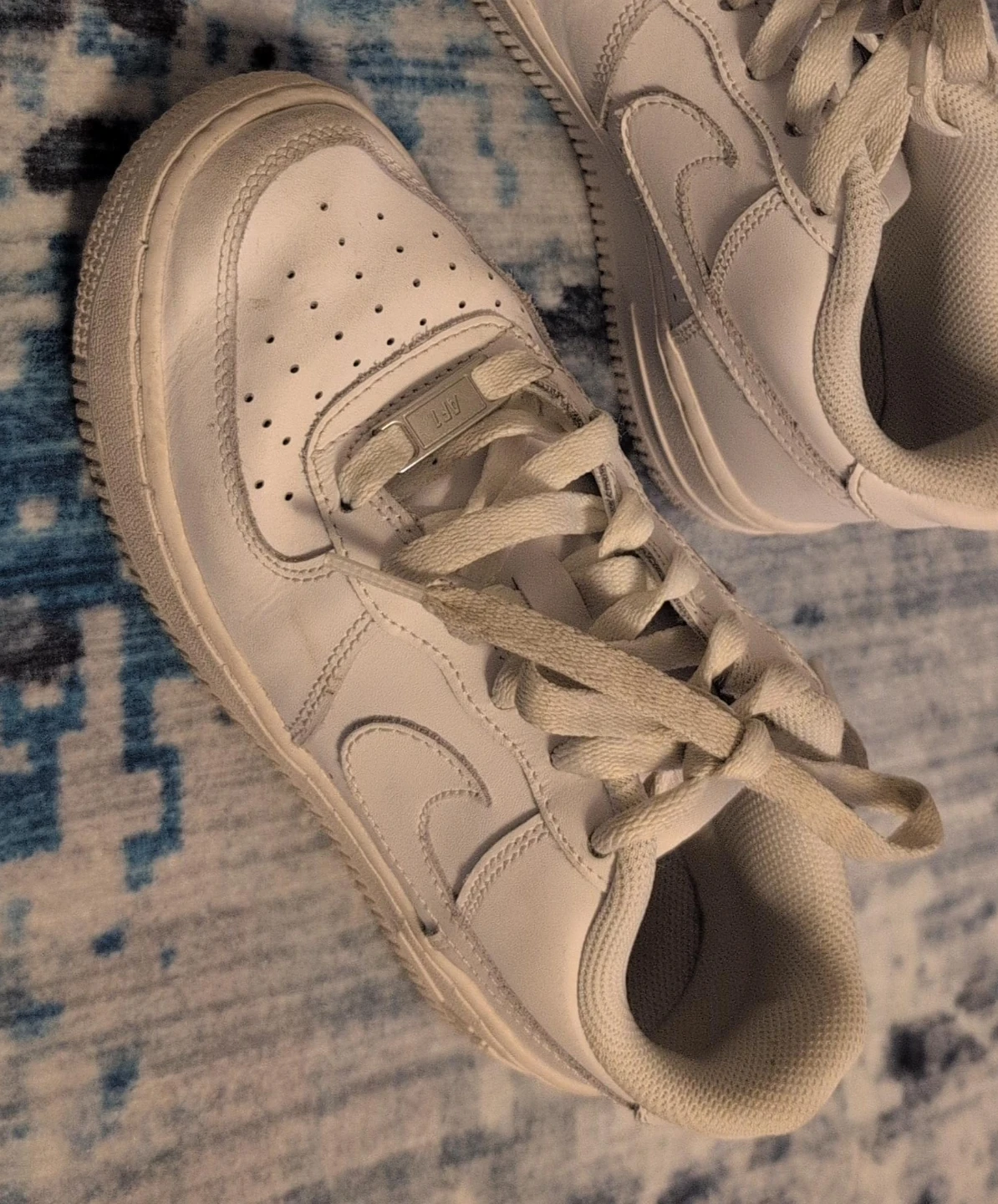 Nike Air Force 1 White Leather Sneakers - photo 3