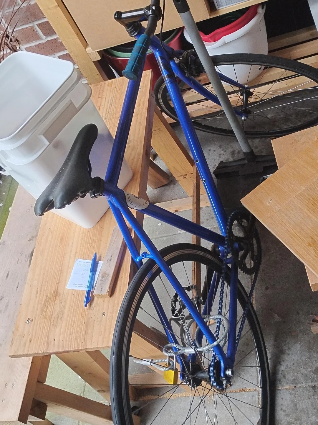Blue Single Speed Road Bike