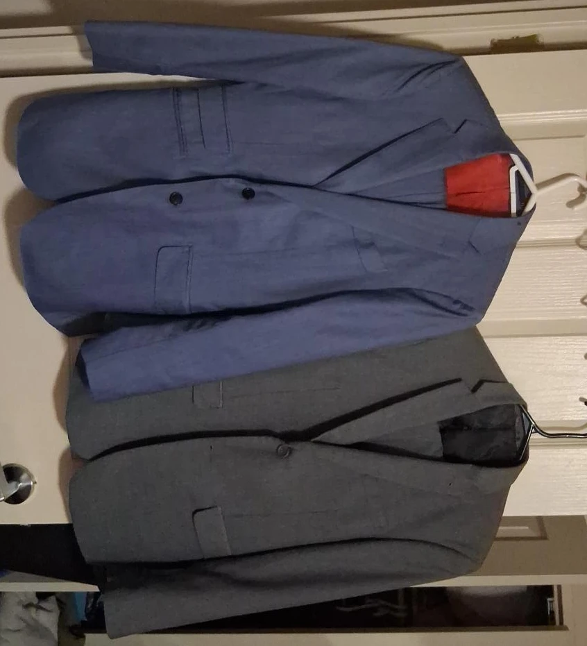Blue and Grey Blazer Set