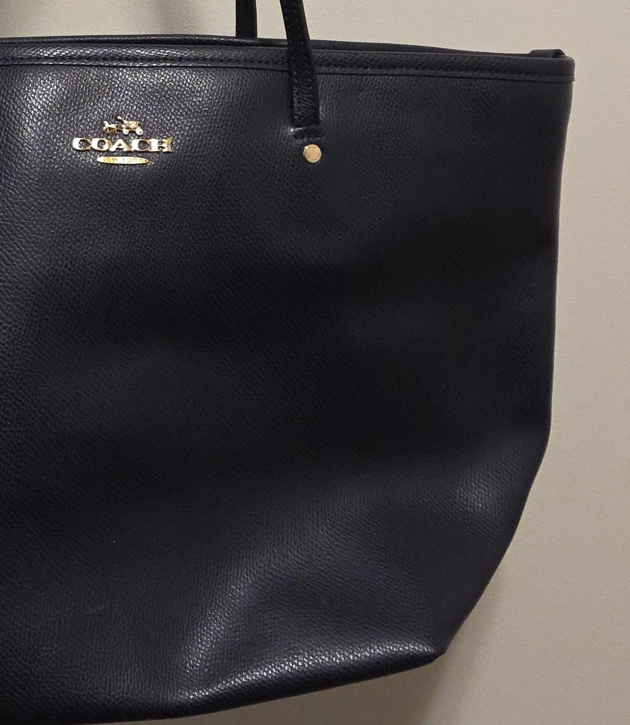 Coach Navy Leather Tote Bag - photo 2
