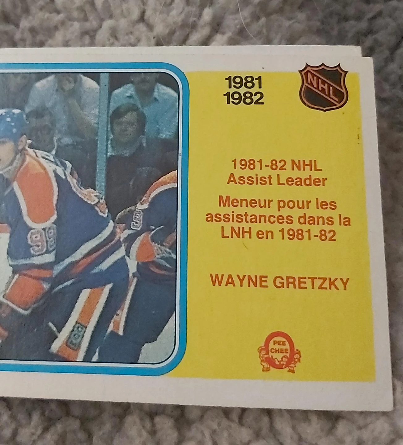 1981-82 Wayne Gretzky NHL Assist Leader Hockey Card