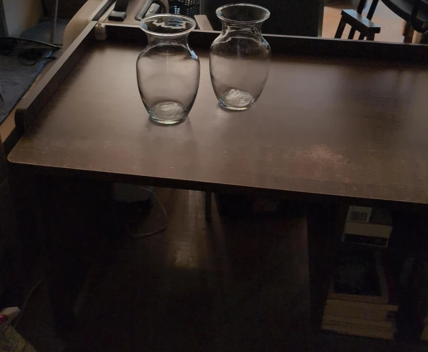 Set of 2 Clear Glass Bud Vases