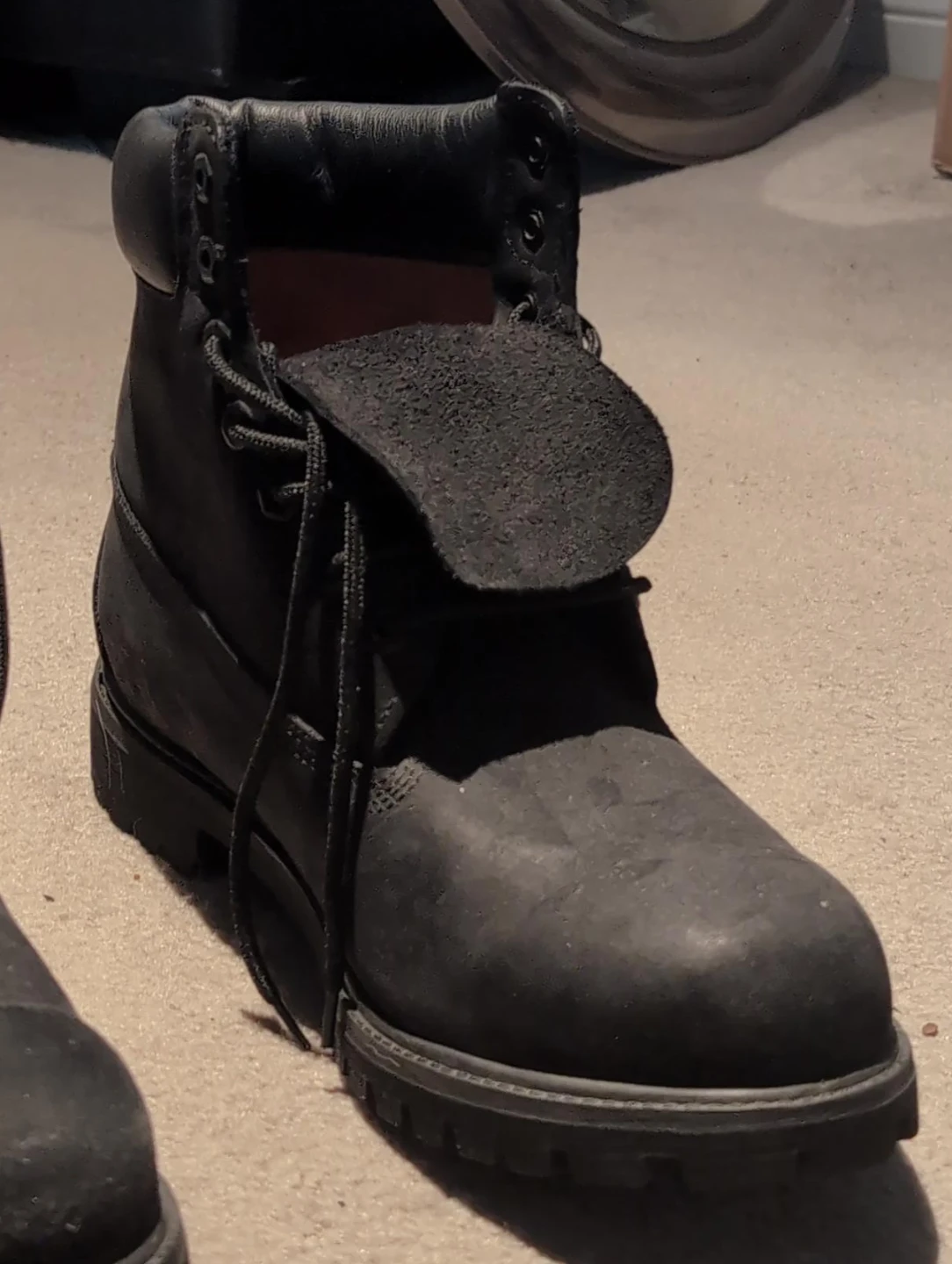 Timberland Black Leather Boots Size 12