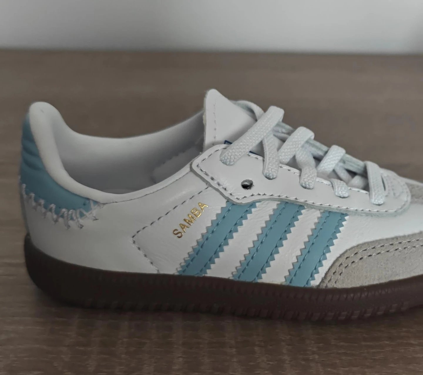 Adidas Samba White & Light Blue Sneakers