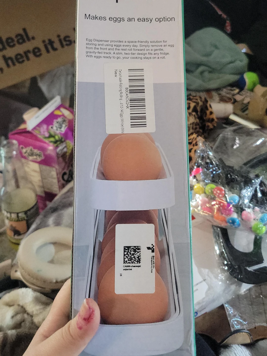 White Egg Dispenser - Holds 12-14 Eggs