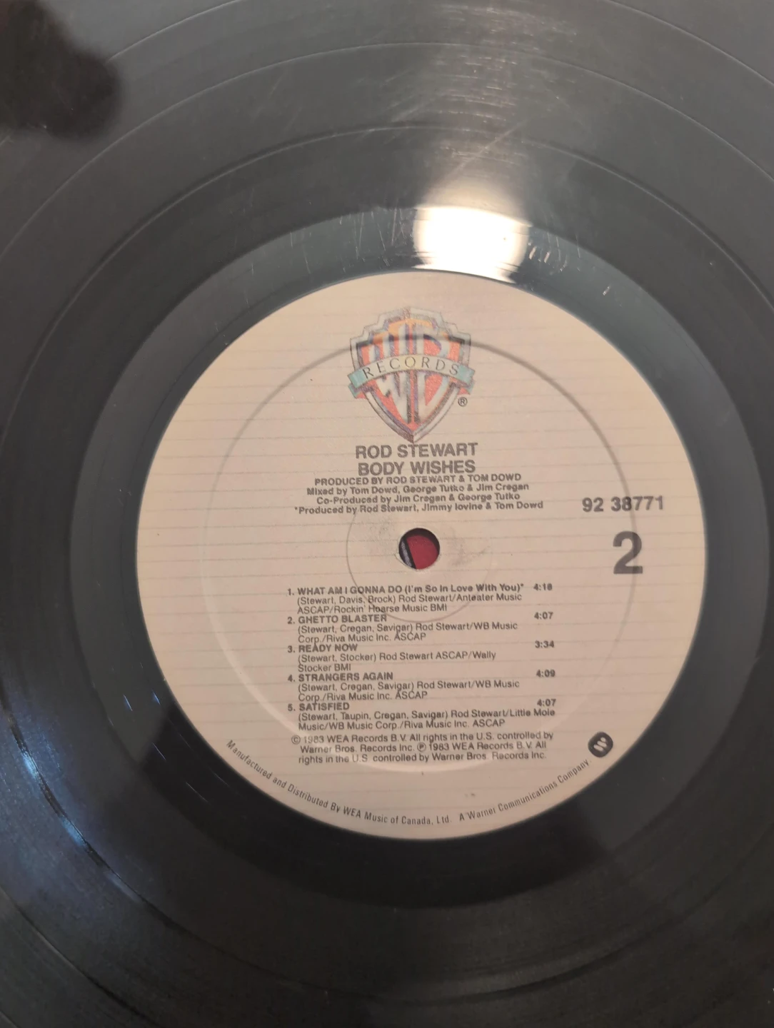 Rod Stewart Body Wishes Vinyl Record