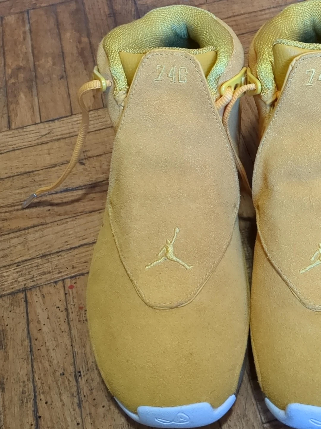 Jordan 74G Yellow Suede High Top Sneakers