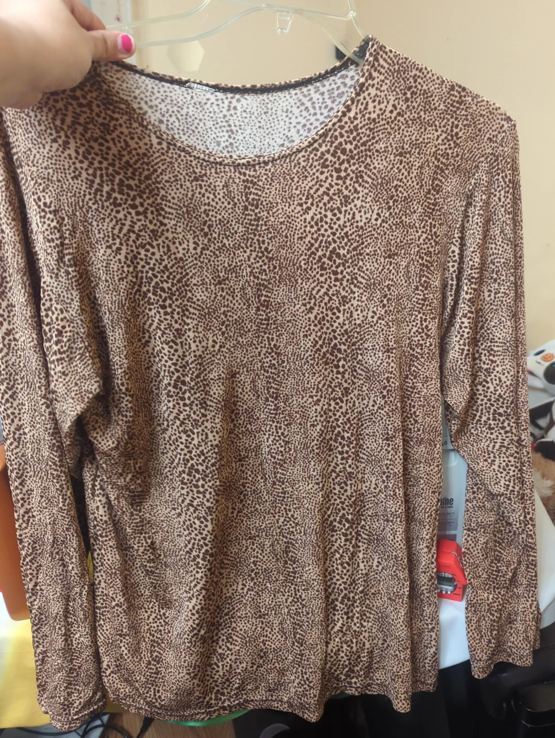 Brown Leopard Print Long Sleeve Top
