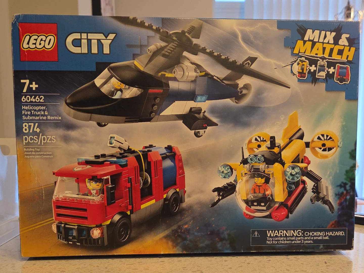 LEGO City 60462 Helicopter, Fire Truck & Submarine Remix