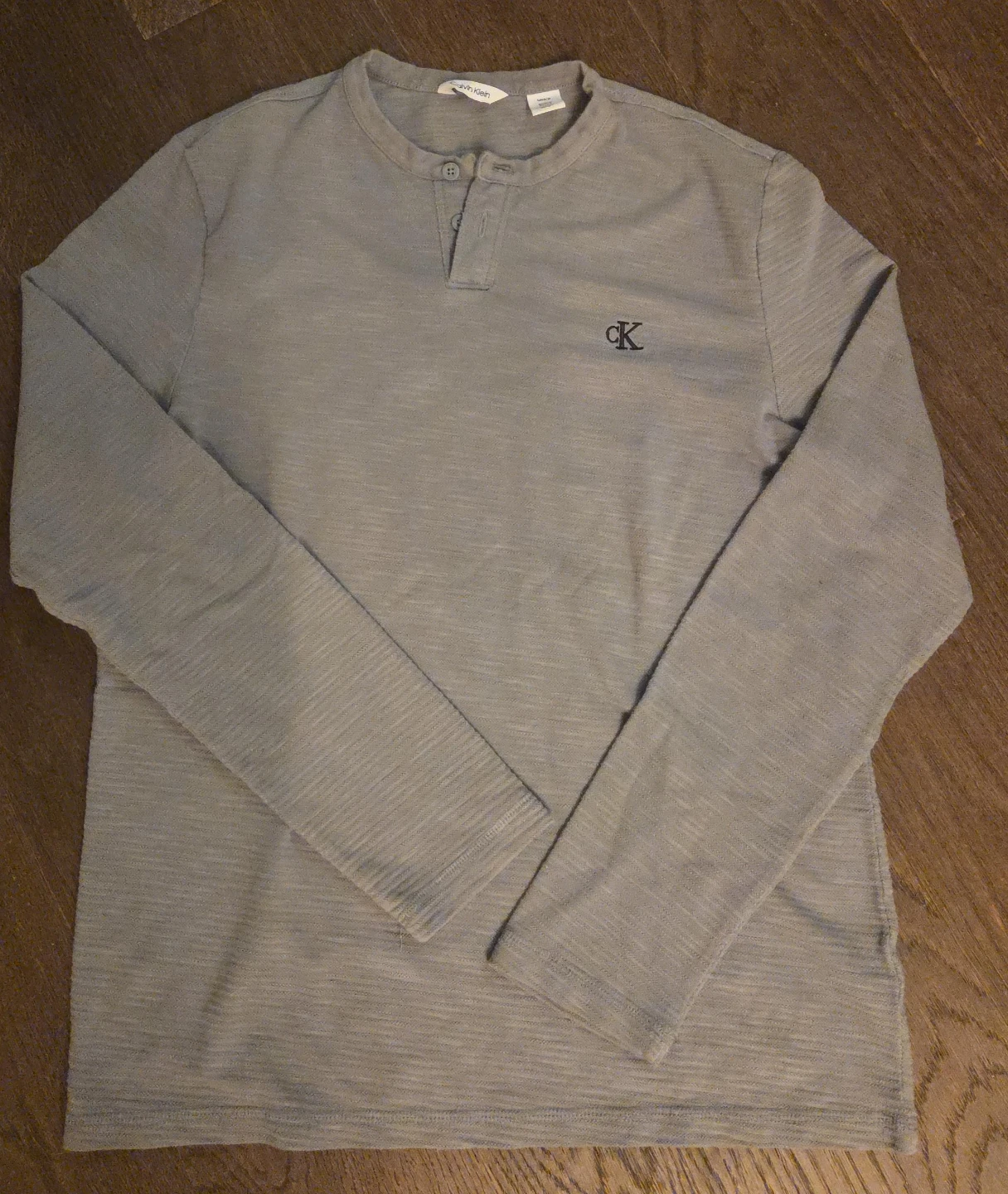 Calvin Klein Long Sleeve Henley T-Shirt Grey