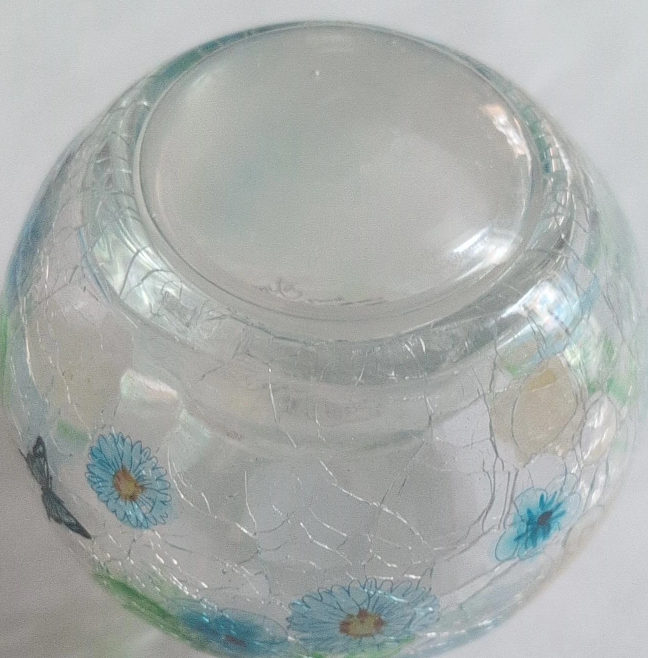 Bonita Blue Floral Tea Light Candle Holder with lid