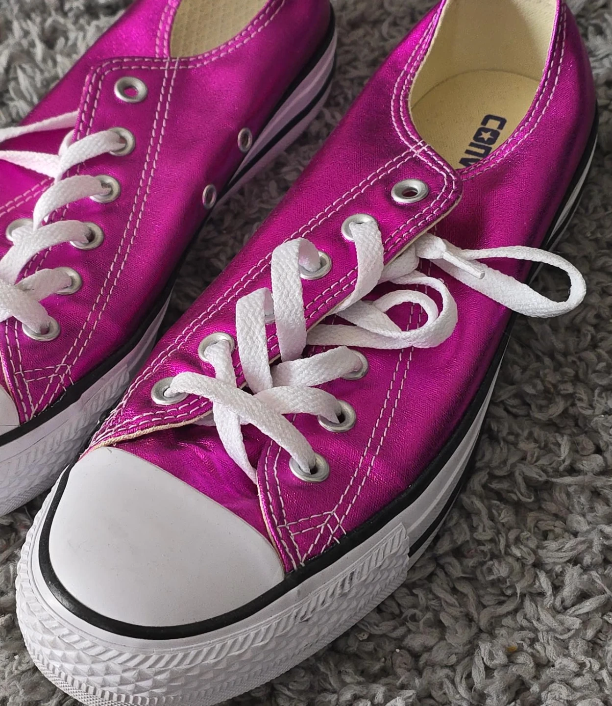 Converse All Star Low Top Shoes Pink Metallic Size 9