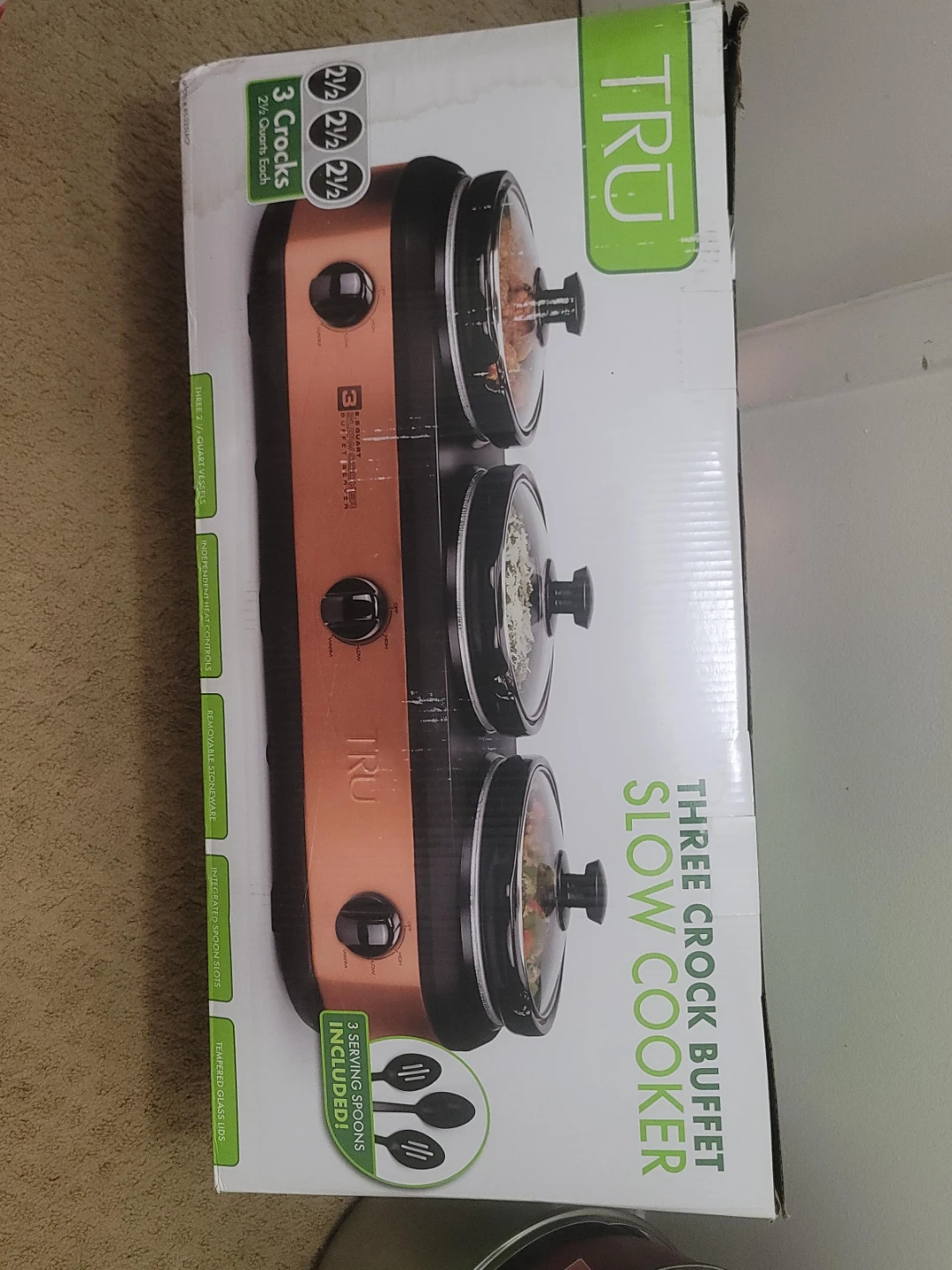 TRU Three Crock Buffet Slow Cooker