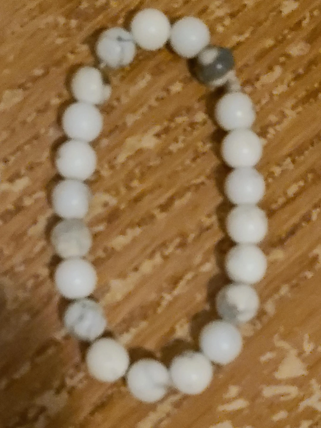 White Beaded Stretch Bracelet