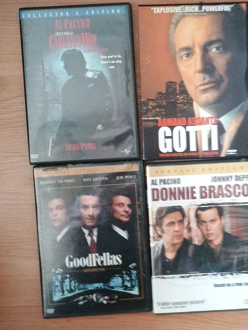 Goodfellas, Donnie Brasco, Gotti, Chinese Coffee DVDs